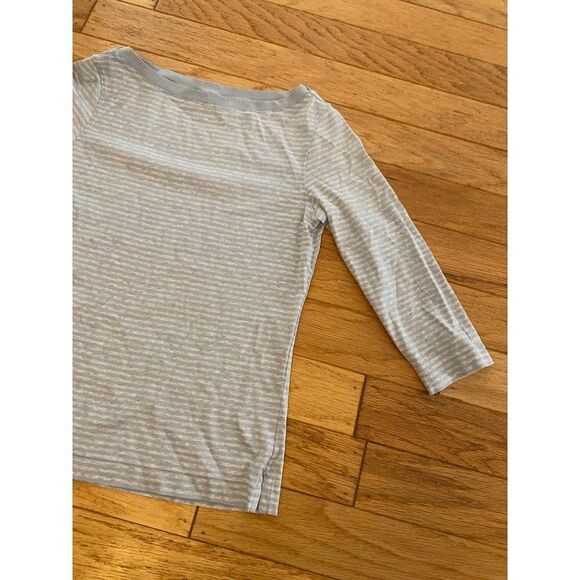 Brooks Brothers women's blue/grey striped cotton 3/4 sleeve thin shirt sz small - Picture 2 of 9